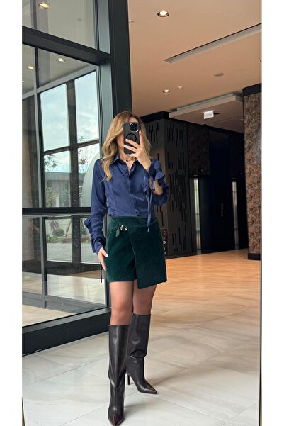 FEMİAS Zümrüt Tokalı Şort Etek