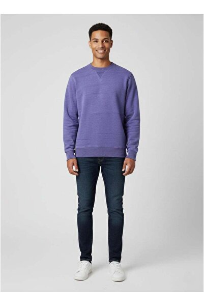 LOUD UNIVERSE Men’s Regular Fit Purple Sweatshirt – Long Sleeve Crewneck Pull...