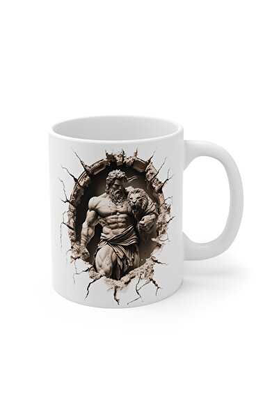 MRN Tasarım 3D Mug Cup Hercules Themed Special Design Ceramic Mug Cup - Gift Mug Cup Coffee Cup