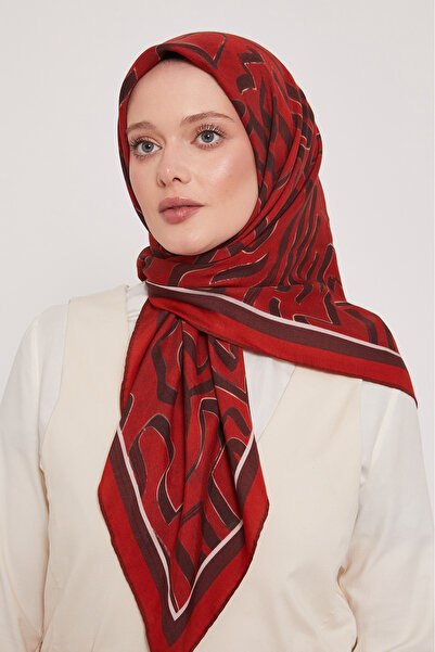 LuvenSara Women's Geometric Striped Pattern Viscose Floss Scarf