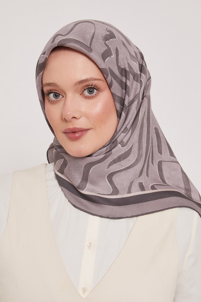 LuvenSara Eșarfă din viscoză cu model în dungi geometrice pentru femei