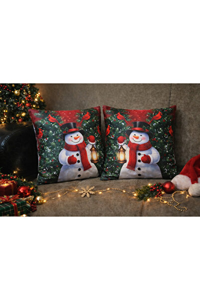 ÖZDAĞ HOME CONCEPT New Year Patterned Premium Fabric Throw Pillow Cover 43X43...