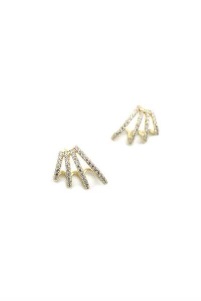 toyigoo Stone Curved Earrings - Gold