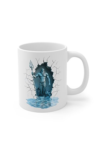 MRN Tasarım 3D Mug Cup Poseidon Themed Special Design Porcelain Mug Cup - Gift Mug Cup Coffee Cup