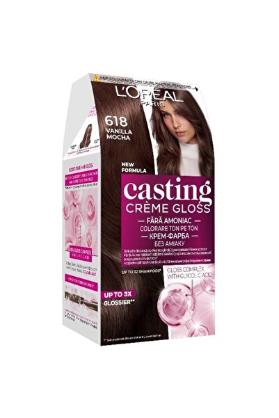 L'Oreal Paris Set 2 x Vopsea Par Semi-Permanenta fara Amoniac Casting Creme Gloss 618 Vanilla Mocha, 180 ml