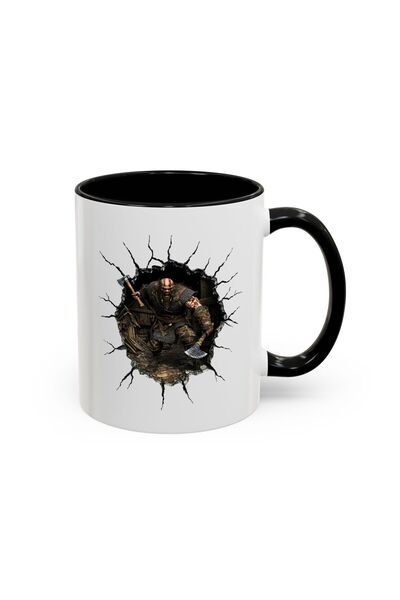 MRN Tasarım 3D Mug Viking Berserker Themed Special Design Ceramic Mug - Gift Mug Coffee