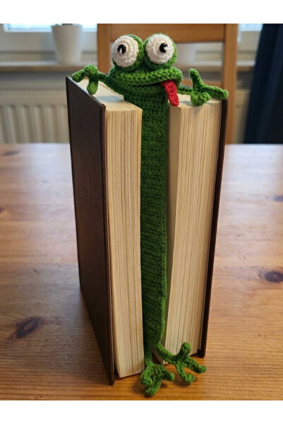 Huggy Craft Amigurumi El Yapımı Kurbağa Kitap Ayracı