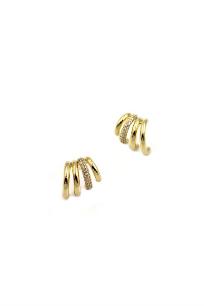 toyigoo Stone Curved Earrings - Gold