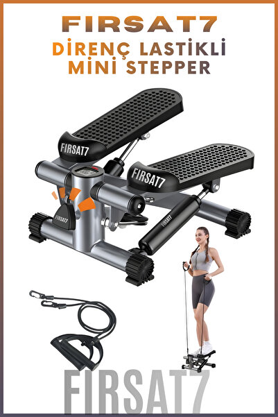 Fırsat7 Yeni Stepper Fitness Adım Step Aleti Direnç Lastikli Egzersiz Aleti L...