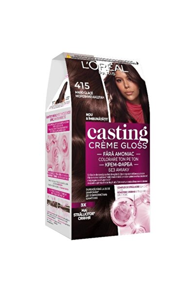 L'Oreal Paris Set 2 x Vopsea Par Semi-Permanenta fara Amoniac Casting Creme Gloss 415 Maro Glace, 180 ml