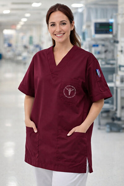 mirach 5-Pack Corporate Logo Printed Doctor Nurse Scrubs Technician Medical Uniform Surgical Single Top Series