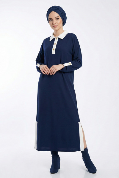 ABAY GİYİM Women's Sports Polo Neck Modal Fabric Slit Detail Comfortable Fit ...