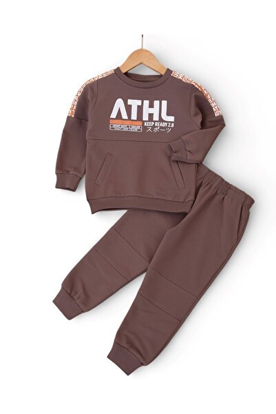 VOY KİDS Set de trening compact pentru băieți de tranziție 2-3-4-5-6 ani, Swea tricou și pantaloni de trening