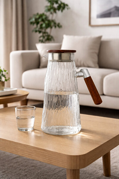 Paşabahçe 1800ml Akasya Kapak & Akasya Kulplu Cam Sürahi-Borosilikat Şık ve Sağlam