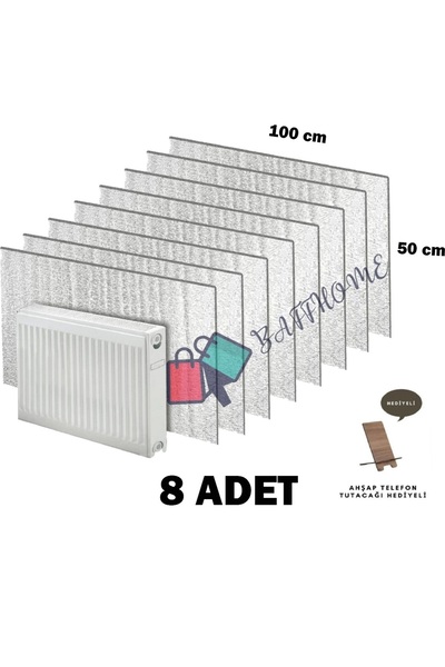 baffhome 8 Adet Petek Arkası Yalıtım Levhası Alüminyum Folyo Radyatör Arkalığı