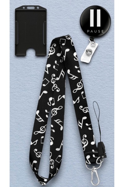 chic crazze Müzik Sol Anahtarı Temalı Telefon Askı Seti Boyun Askı İpi 3 lü S...