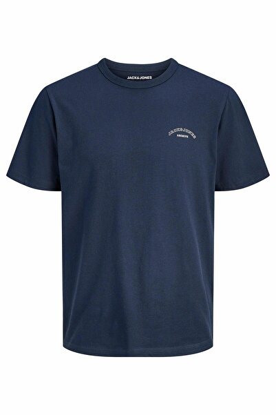 Jack & Jones Men's Navy Blue Jjcollege Logo Tee Ss Crew Neck T-Shirt 12288105...