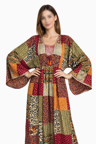 THOGUE جلابية حرير كم فرنسي