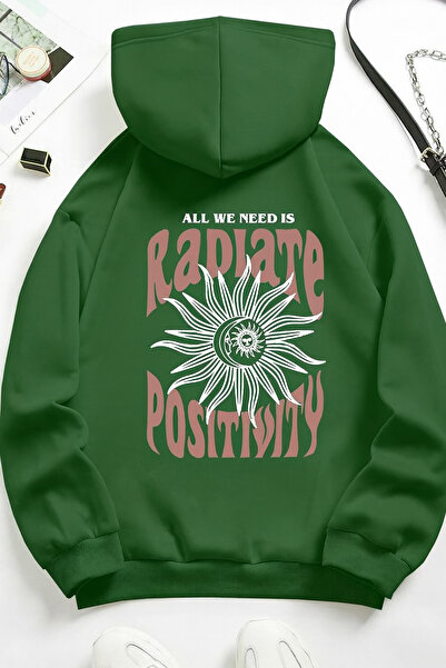 CLASSY.MODA Hanorac unisex cu 3 fire K cu glugă Kangaroo Pocket Sun Moon B cu...