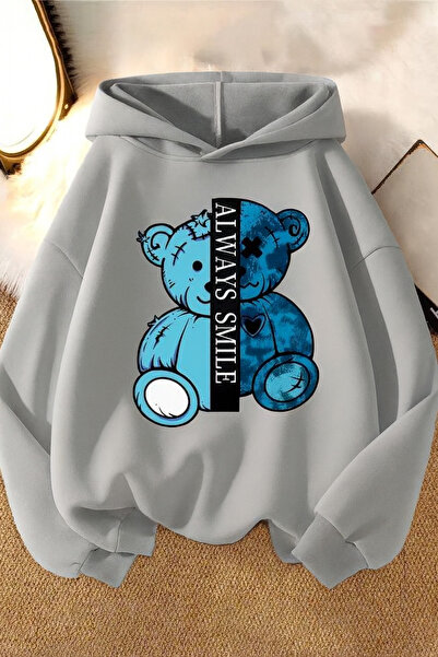 CLASSY.MODA Φούτερ Unisex με τύπωμα νήματα K με κουκούλα με τσέπη καγκουρό αρ...