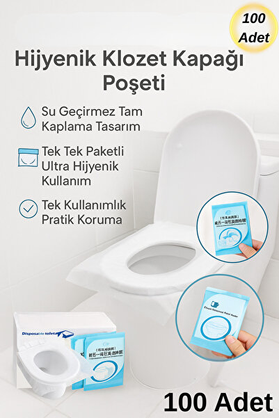 Hane Dostu 100 Adet Hijyenik Klozet Kapağı Poşeti – Su Geçirmez, Tam Kaplama,...
