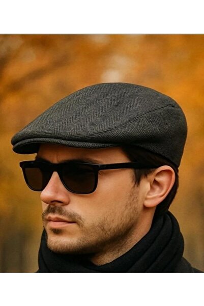 awix قبعة صوفية إيطالية الصنع للرجال بنمط جلد السمك مع حزام مطاطي في الخلف