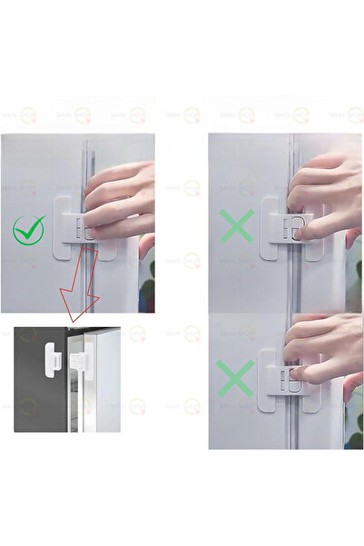 MAİN SHOP 2 bucăți de blocare de siguranță autoadezive pentru ușă frigider, fără perforare, ușor de instalat, M-360