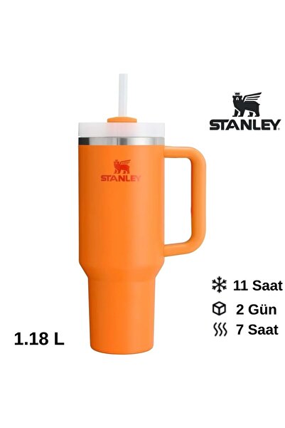 Stanley Quencher H2.O Flowstate ™   Tumbler Thermos with Straw 1.18L Flask with Straw Orange