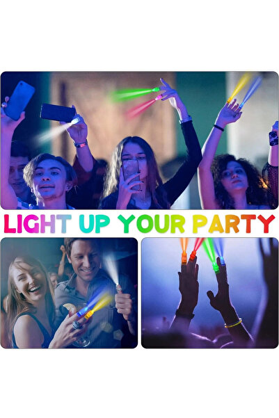SİMYA TİCARET LED Light Colorful Tassel Finger Light 4 Colors 4 Pieces