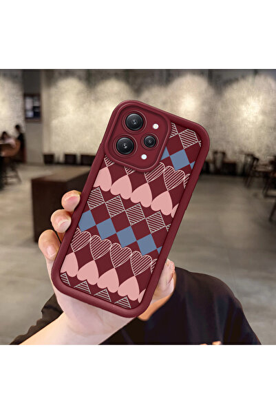 ucuc حافظة سيليكون عتيقة باللون الأحمر الداكن لهاتف شاومي ريدمي 12 متوافقة مع...