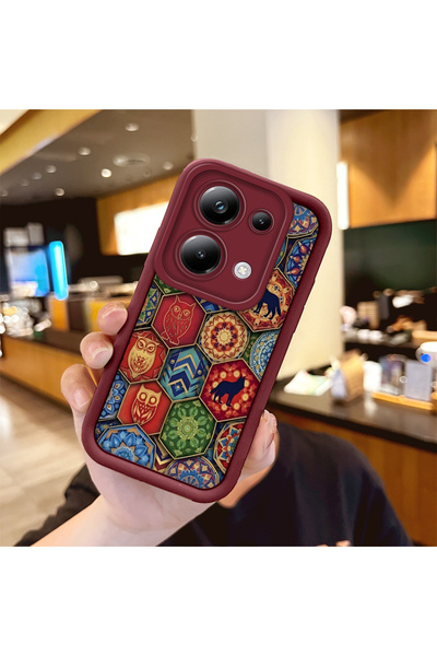 ucuc حافظة سيليكون باللون الأحمر الداكن متوافقة مع هاتف Xiaomi Poco M6 Pro 4G...