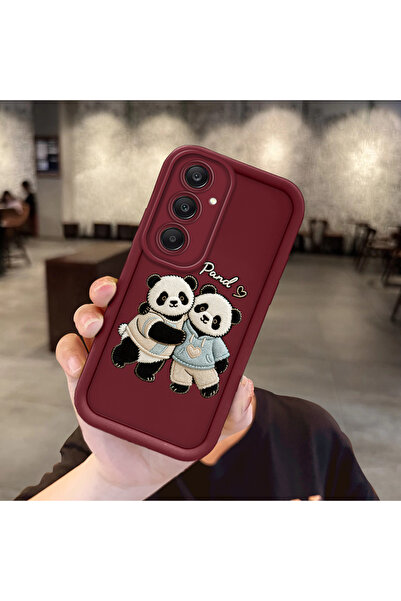 ucuc حافظة سامسونج جالاكسي A24 متوافقة مع حماية السيليكون المرنة باللون العنابي