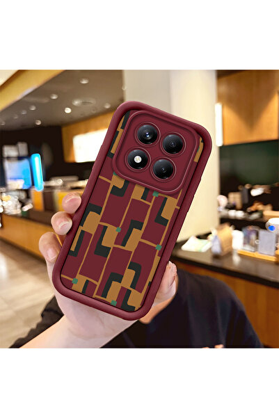 ucuc جراب حماية عتيق من السيليكون باللون العنابي لهاتف شاومي ريدمي نوت 14 برو...