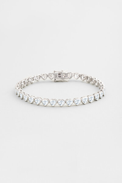 So CHIC... Love 18 Ayar Beyaz Altın Kaplama Gümüş Su Yolu Bileklik