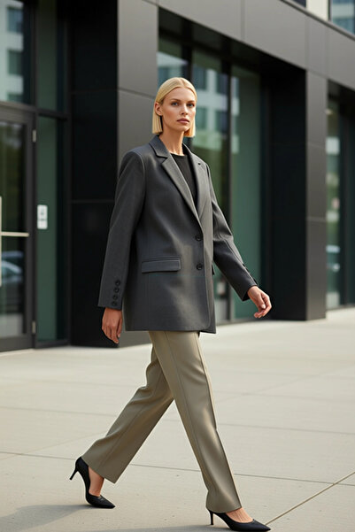 BENERLY Women's Jacket Collar Long Sleeve Plain Woven Pattern Regular 64% Pol...