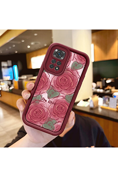 ucuc حافظة مقاومة للصدمات من السيليكون باللون العنابي بنمط الفراشة الوردية ال...