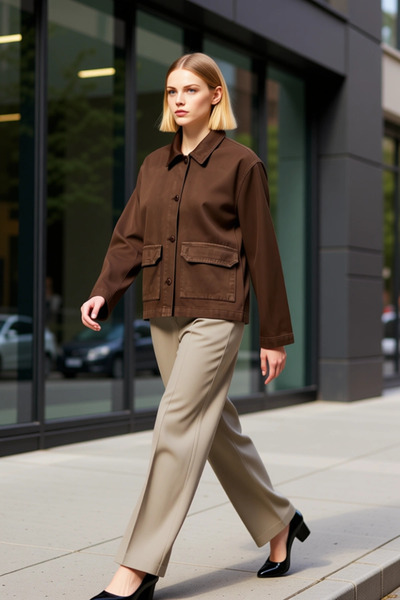 BENERLY Women's Shirt Collar Low Sleeve 100% Cotton Oversized Mold Functional...