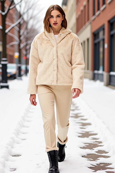 BENERLY Women's Hooded Low Arm Plush Coat Functional Durable Quality Comforta...