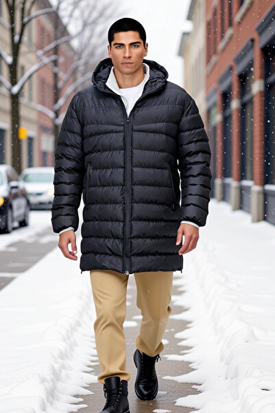 BENERLY معطف رجالي بغطاء رأس بأكمام طويلة ذو تصميم قياسي ونمط عادي، متين وعمل...