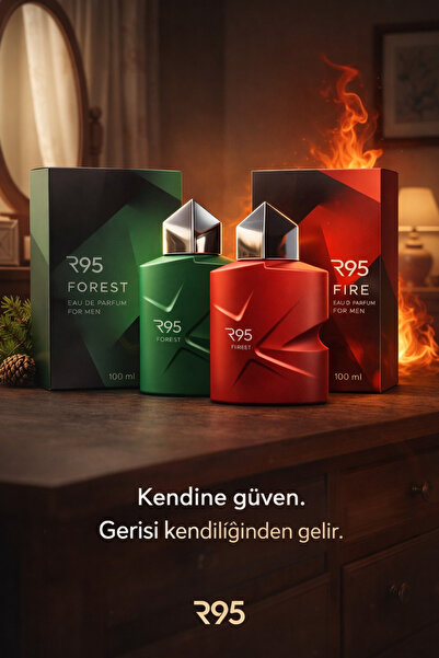 Rebul R95 Erkek Parfüm Seti Forest Fire 2x100 ml EDP Günlük ve Gece Kullanım