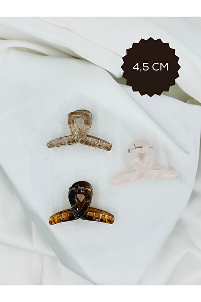 Raha Butik 3'lü Şeffaf Renkli Mandal Toka Seti