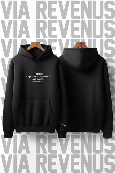 Vordevia Unisex Zodiac Taur cu imprimeu supradimensionat bumbac 100% lu cu gl...