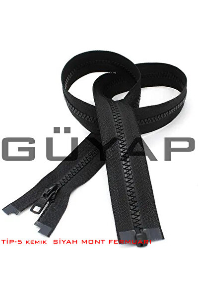 GÜYAP YAPI TEKSTİL TİP5 / Siyah KEMİK Diş Mont Fermuarı 70 Cm 30 adet