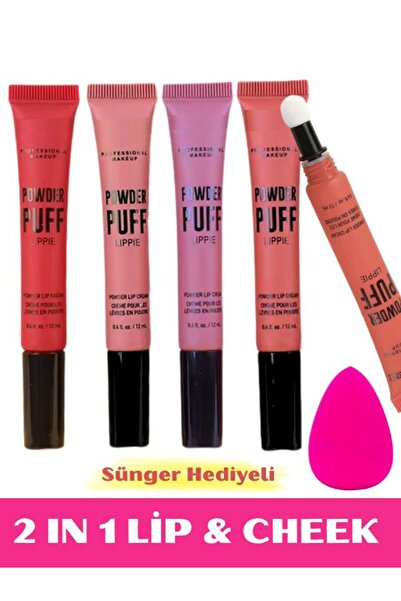 NUNUKO 4'lü Allık Seti - 4'lü Allık ve Ruj Seti - 2'si 1 Arada Lip&Cheek (Kad...