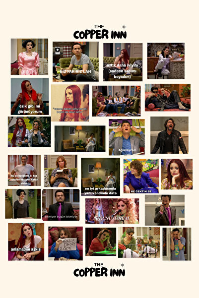 The Copper Inn 26 Adet Yalan Dünya Dizi Karakterleri ve Replikleri Sticker Se...