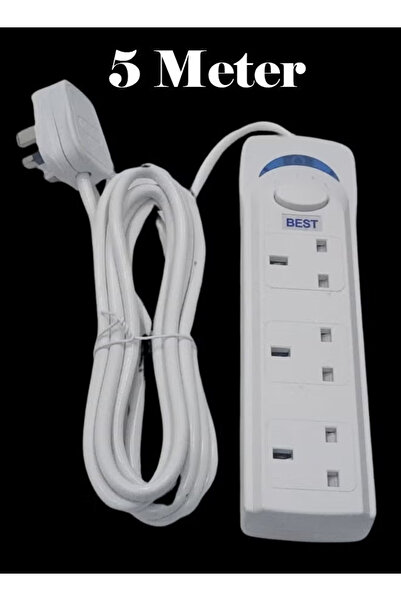 Generic توصيلة كهرباء 3 منافذ 5 متر