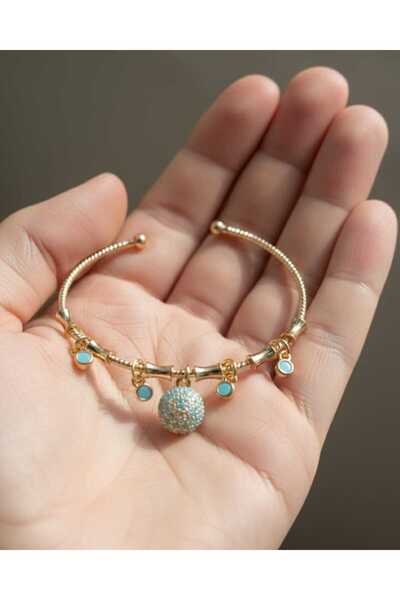 BS JEWELRY Nazar Boncuklu Kelepçe Çelik Bileklik