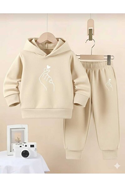 Nice Clothes Children's Tracksuit Set Hooded Unisex Hearts in My Hands (White...