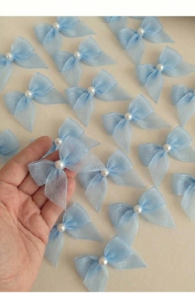 Massaltay İncili Keten Fiyonk Kurdele – 15 Adet Dekoratif Fiyonk Süs