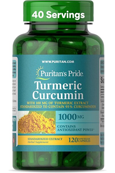 Puritan's Pride كركمين الكركم 1000 ملغ، موحد بنسبة 95% من الكركمينويدات، مكمل...